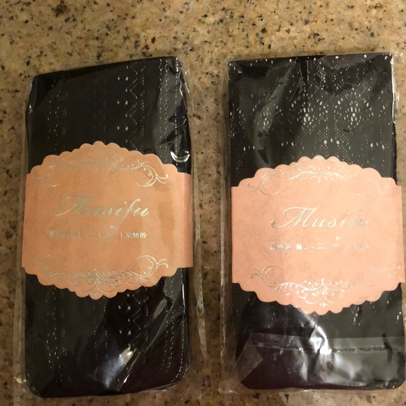 2 pairs black lace pattern tights. One size new - Picture 5 of 5